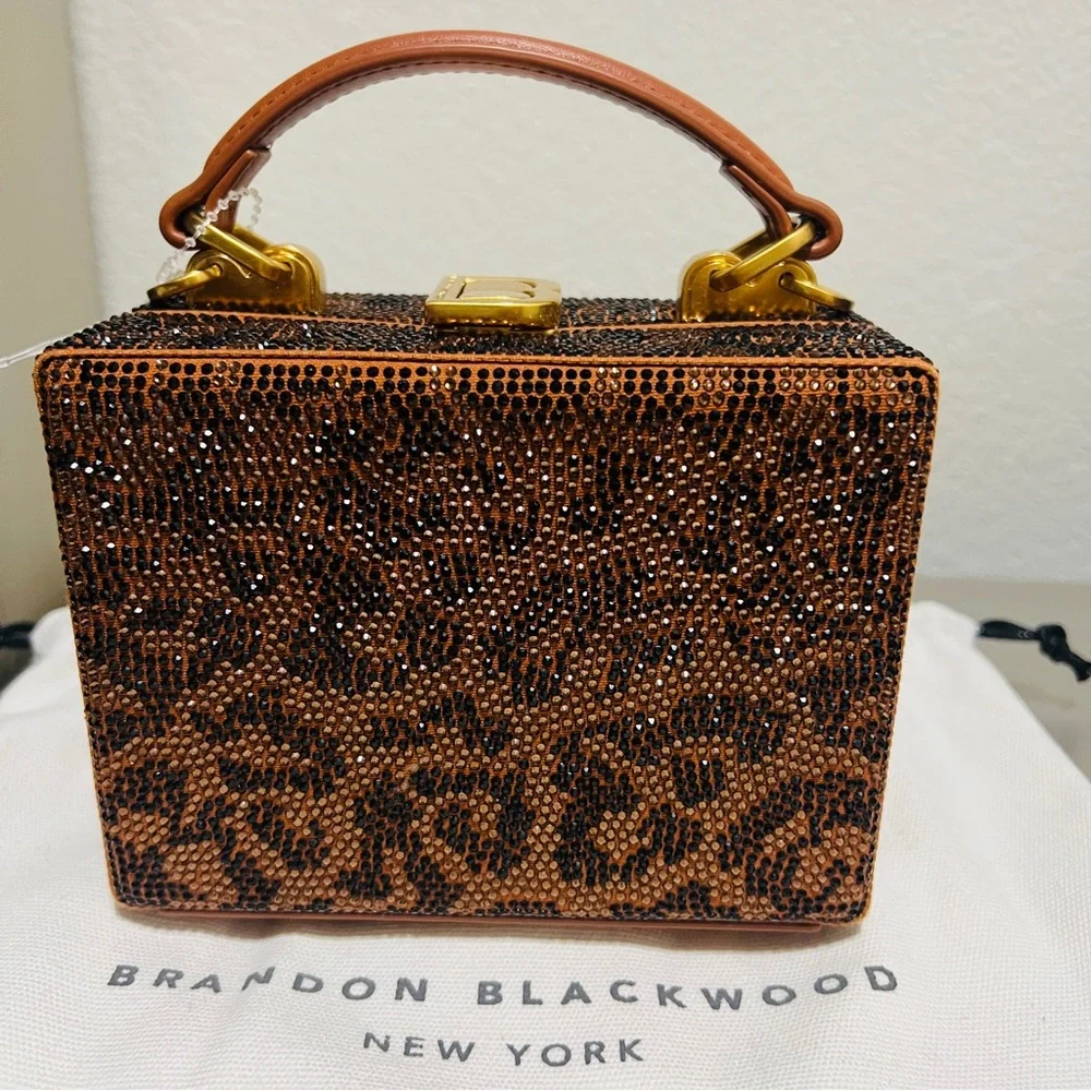 NEW BRANDON BLACKWOOD KENDRICK TRUNK IN CRYSTAL LEOPARD - Picture 10 of 16